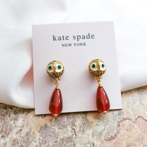 Kate Spade | Gold Night Bird Multicolor Drop Earrings